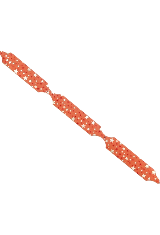 Kerst Trek Strikken Mat Rood Stars Goud Metallic rond 95mm 30st