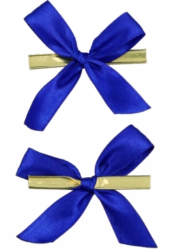 Strikje Satijn Donker Blauw Met Clip 6x6cm 250stuks Krabbendam Kadoverpakking