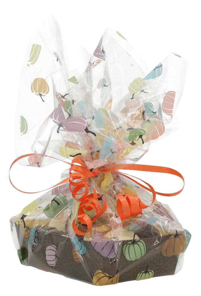 Cadeaufolie Transparant Gekleurde Pompoenen 50cm x 50meter