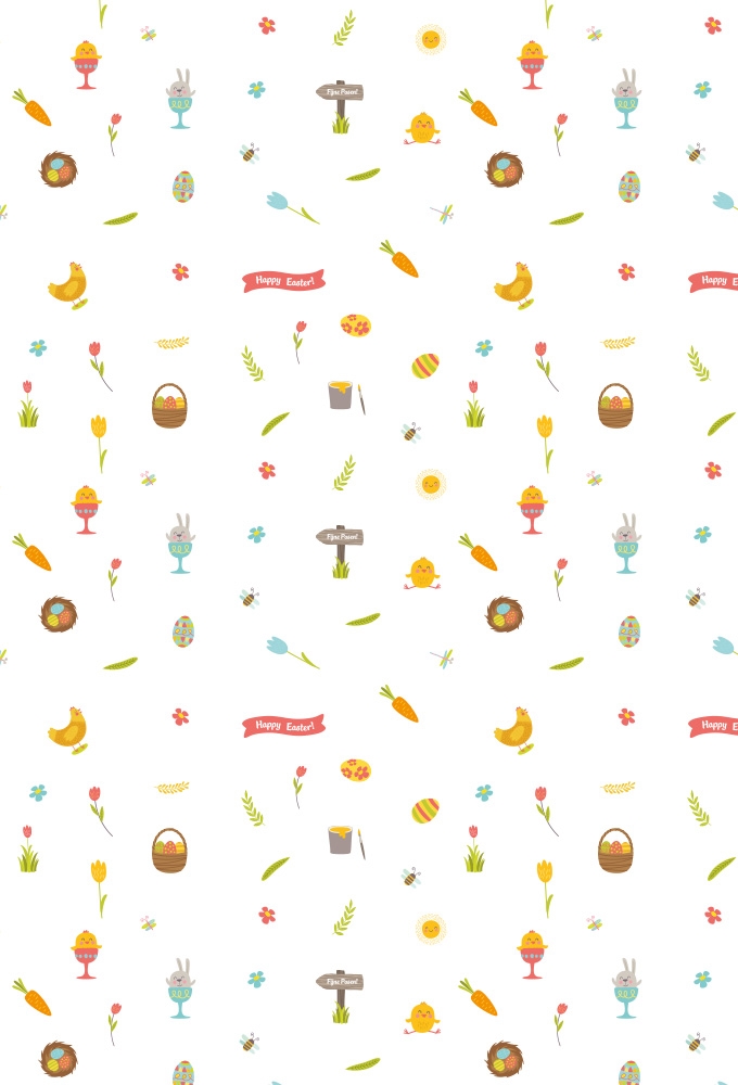 Cadeaufolie Transparant Fijne Pasen 50cm x 100meter