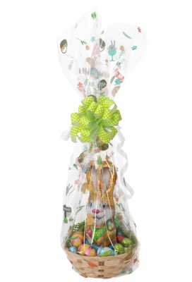 Cadeaufolie Transparant Fijne Pasen 50cm x 100meter
