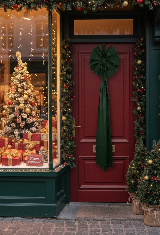 Strik Luvet & Lint Velvet Donker groen Met 4 lussen 48x180cm 1 stuks