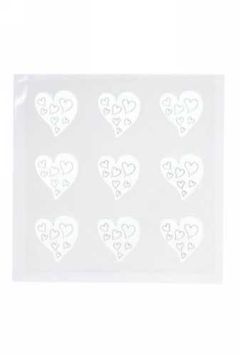 Decoratie Plakker Love Hartjes Wit 3cm 9 stuks