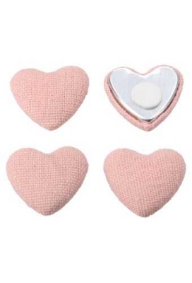 Decoratie Plakker Baby Hartjes Stof Roze 2.5cm 24stuks