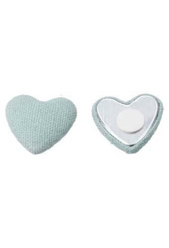 Decoratie Plakker Baby Hartjes Stof Blauw 2.5cm 24stuks