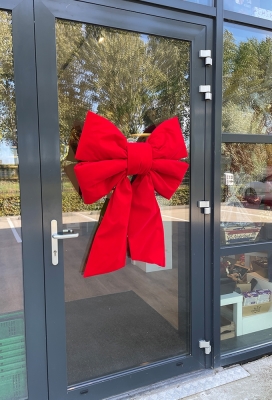 Deurstrik Dubbel Velvet Rood Lucca 77x50+40cm & Zuignap lint 25cm