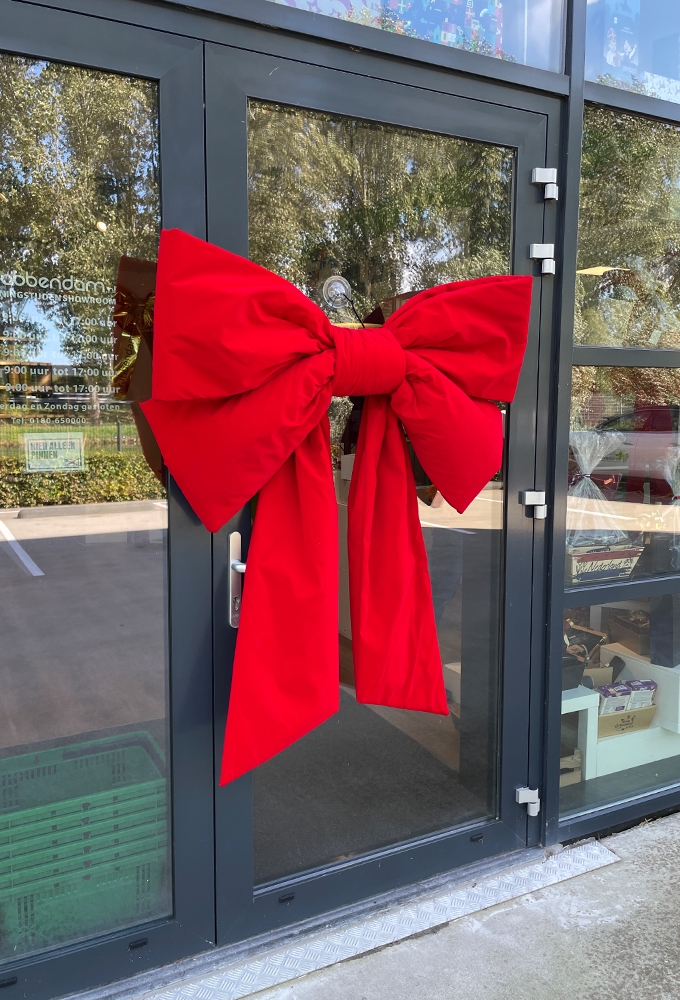 Deurstrik Dubbel Velvet Rood Lucca 120x50+55cm & Zuignap lint 25cm