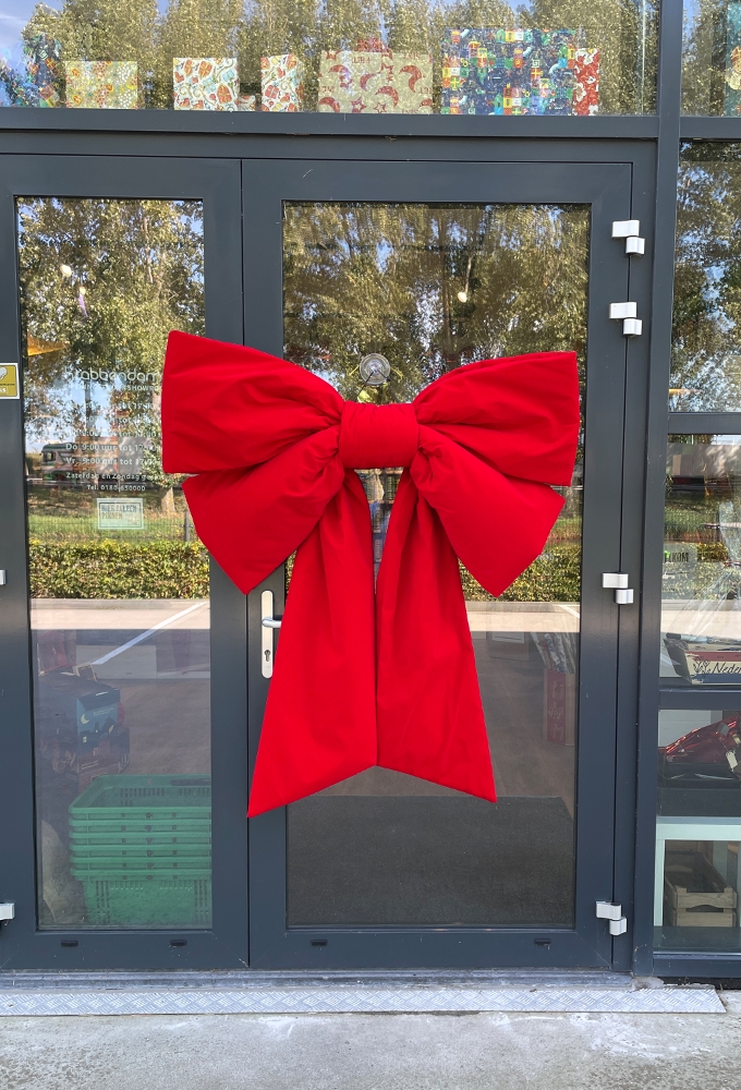 Deurstrik Dubbel Velvet Rood Lucca 120x50+55cm & Zuignap lint 25cm