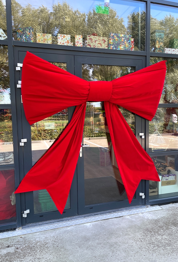 Megastrik StrikXXXL Velvet Rood 200x100cm Lint van de strik is 75cm