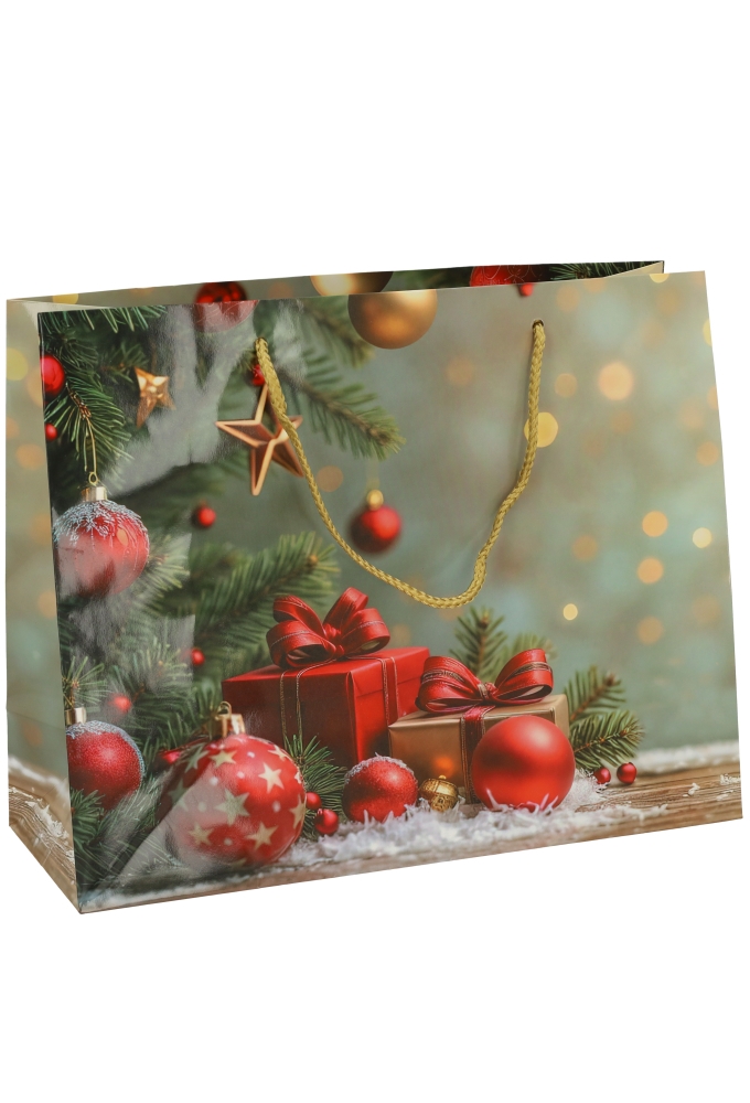 Kersttasjes Groot Laag Red Wonder 32x12.5x27cm 12stuks