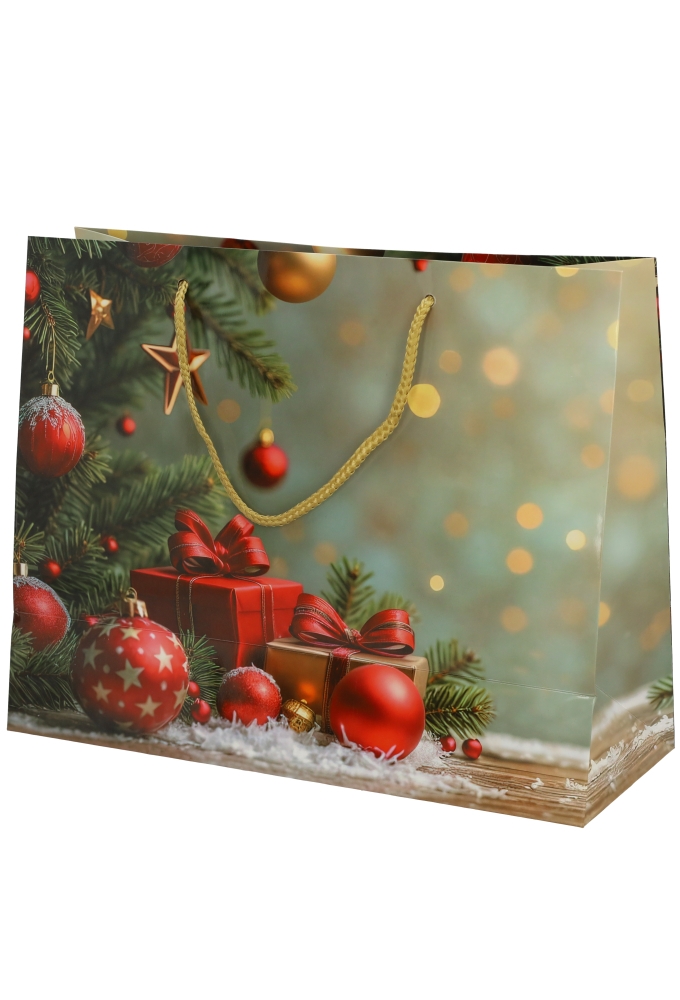 Kersttasjes Groot Laag Red Wonder 32x12.5x27cm 12stuks