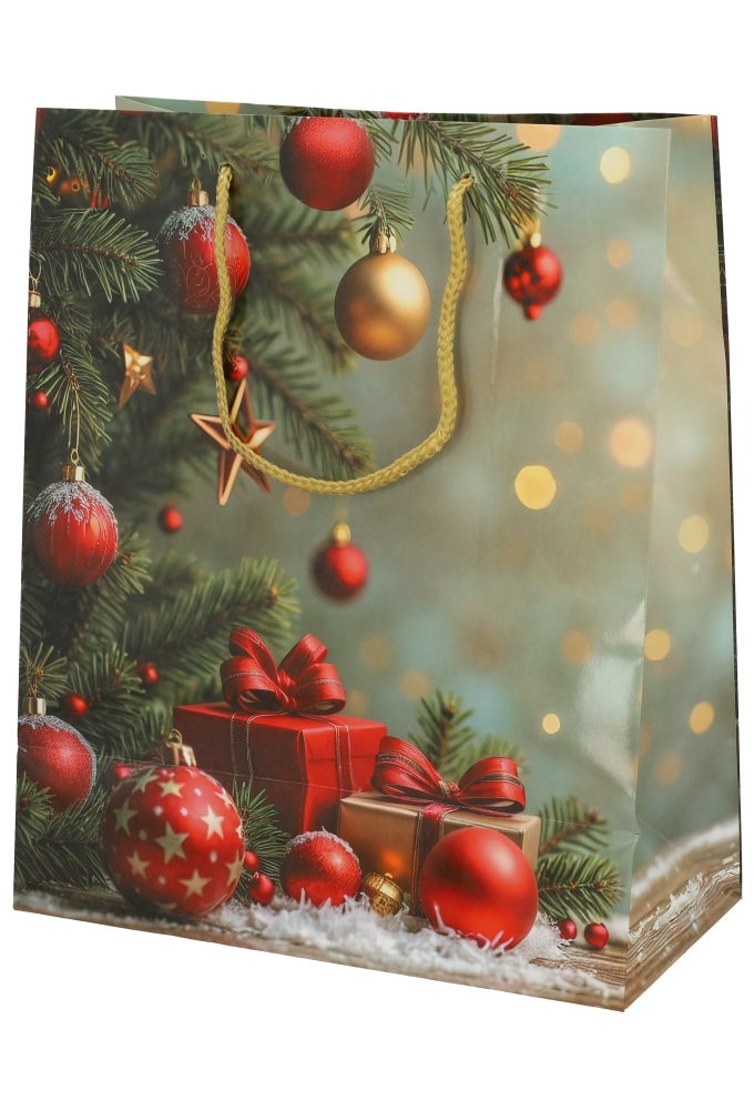 Kersttasjes Medium Red Wonder 26.5x13.5x32.5cm 12stuks