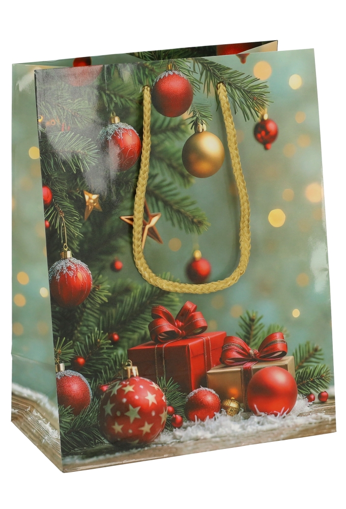 Kersttasjes Medium Red Wonder 18x10x23cm 12stuks