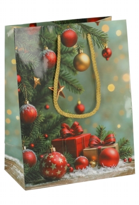 Kersttasjes Medium Red Wonder 18x10x23cm 12stuks