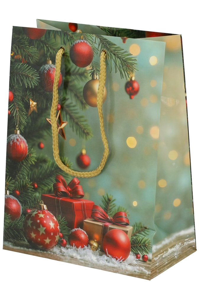 Kersttasjes Medium Red Wonder 18x10x23cm 12stuks