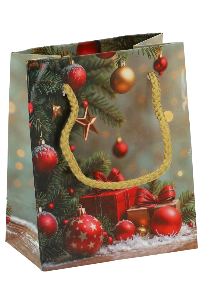 Kersttasjes Klein Red Wonder 11x6.5x14.5cm 12stuks