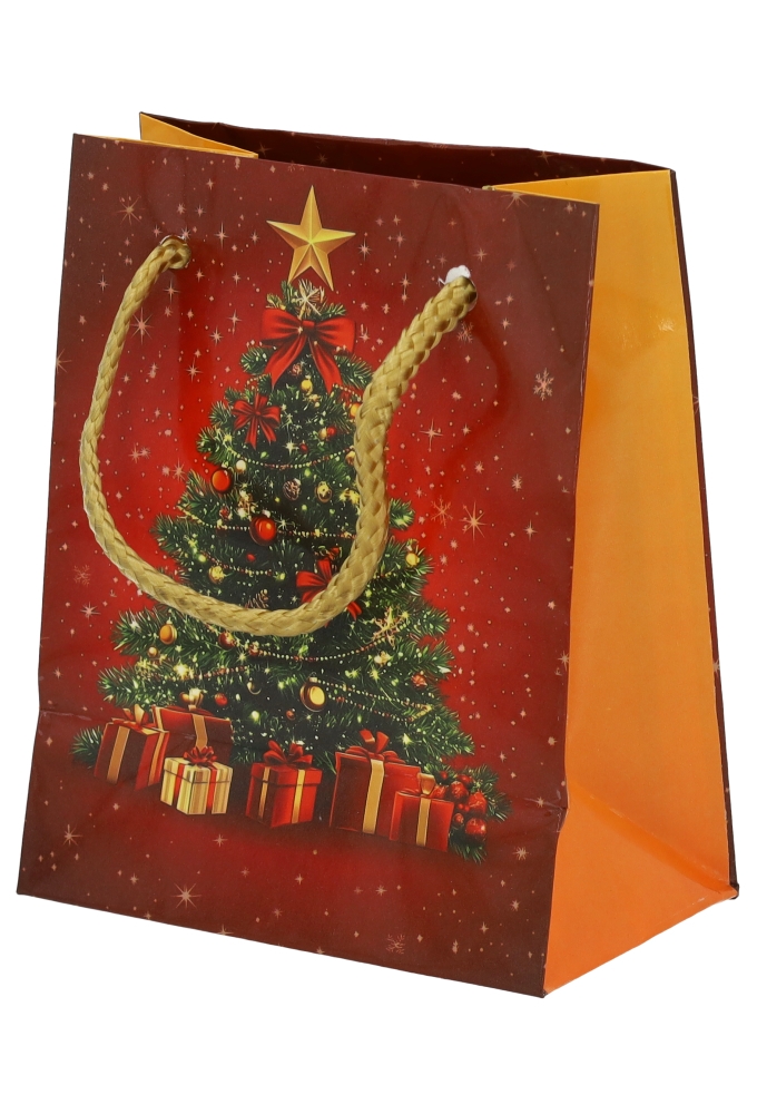 Kersttasjes Klein Red Celebration 11x6.5x14.5cm 12stuks