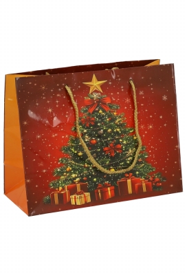 Kersttasjes Medium Red Celebration 23x10x17,5cm 12stuks