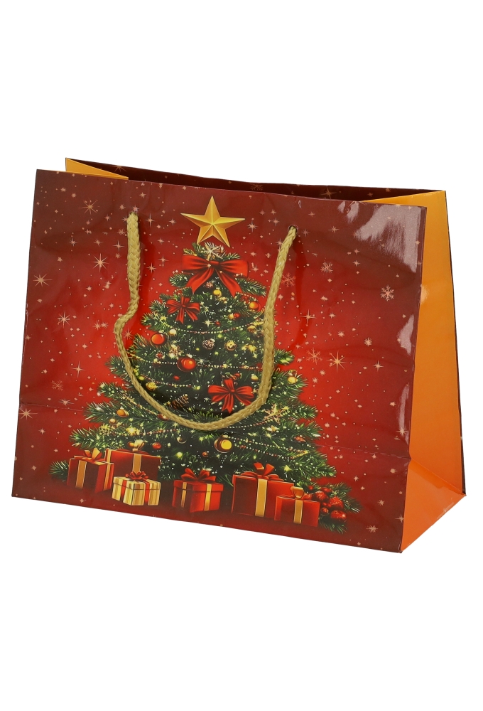 Kersttasjes Medium Red Celebration 23x10x17,5cm 12stuks
