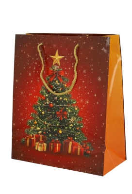 Kersttasjes Medium Red Celebration 26.5x13.5x32.5cm 12stuks