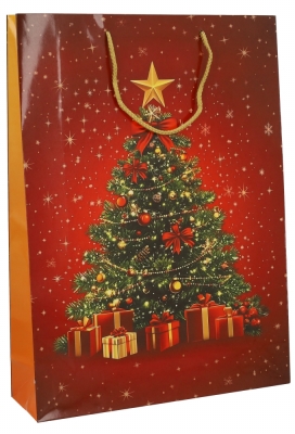 Kersttasjes Jumbo Red Celebration 33x10x45.5cm 12stuks