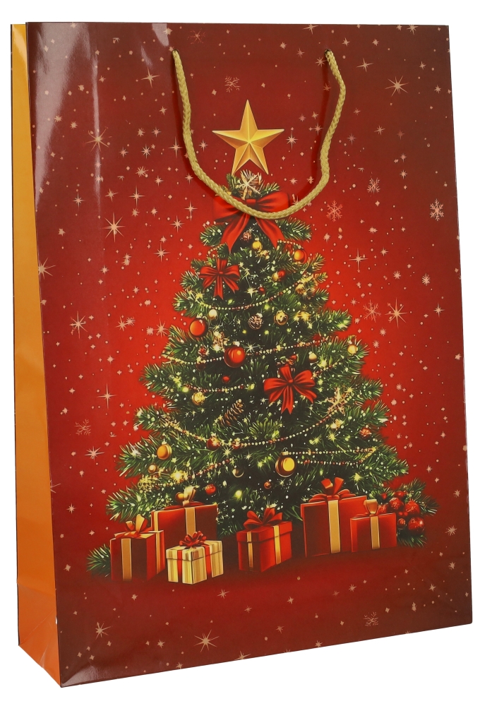 Kersttasjes Jumbo Red Celebration 33x10x45.5cm 12stuks