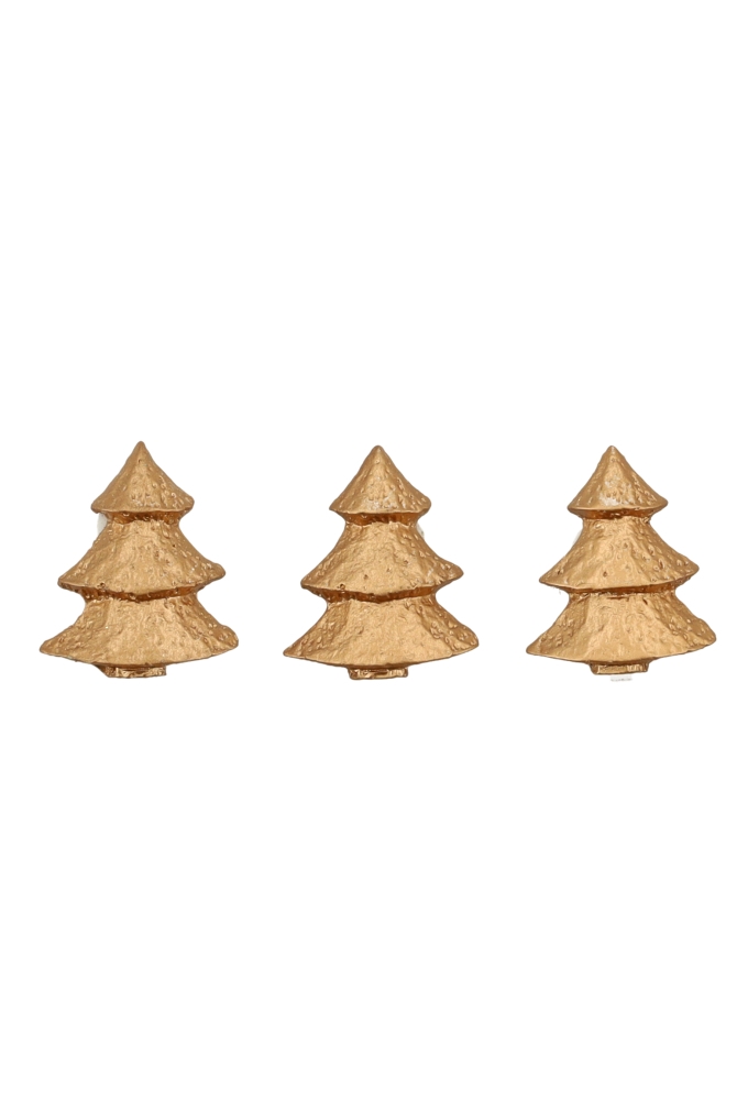 Houten Decoratie Kerstboom Goud Met Plakker 2.5x1.8 cm 100stuks