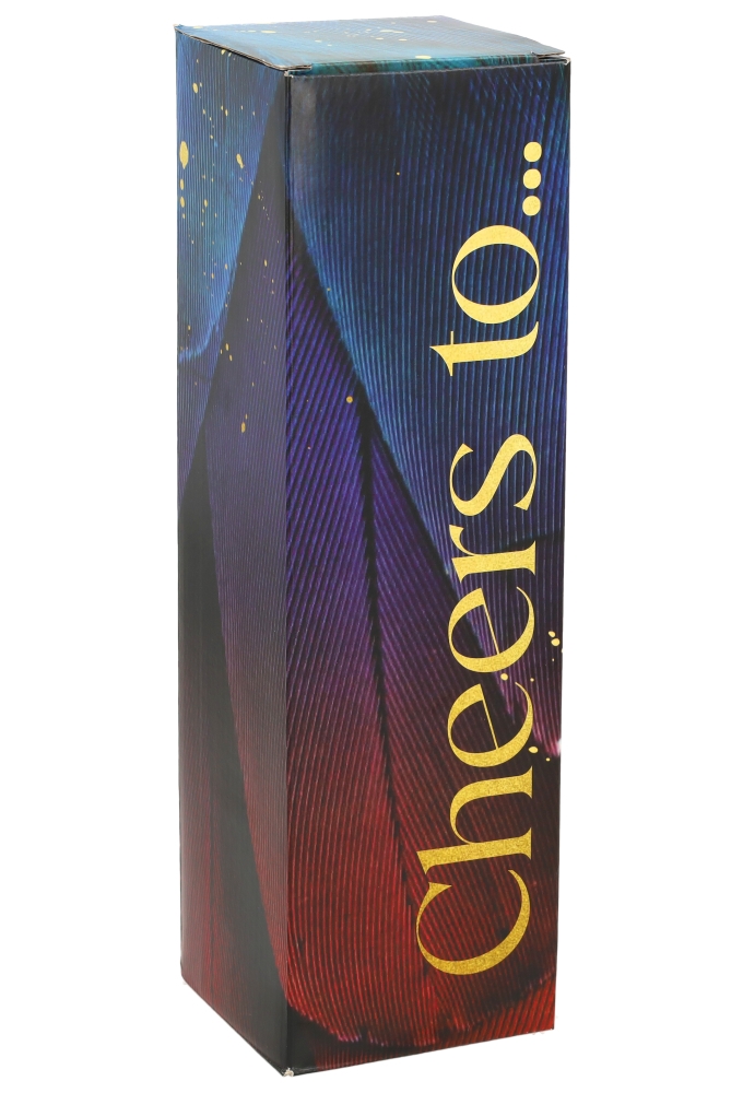 Wijnverpakking Zwart Cheers 1-Fles 9x9x31cm 25stuks