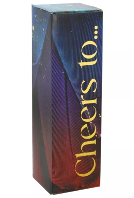 Wijnverpakking Zwart Cheers 1-Fles 9x9x31cm 25stuks