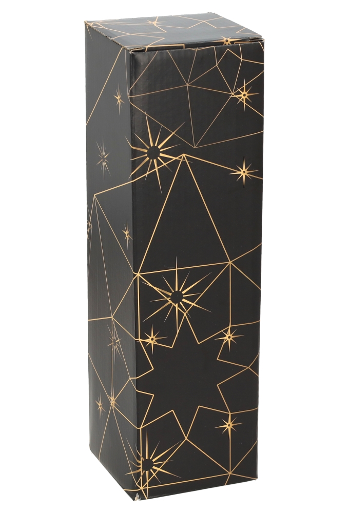 Wijnverpakking Zwart Shine 1-Fles 9x9x31cm 25stuks