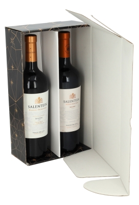 Wijnverpakking Zwart Shine 2-Fles 31x18x9cm 25stuks Wijnverpakking Zwart Shine 2-Fles 31x18x9cm 25stuks