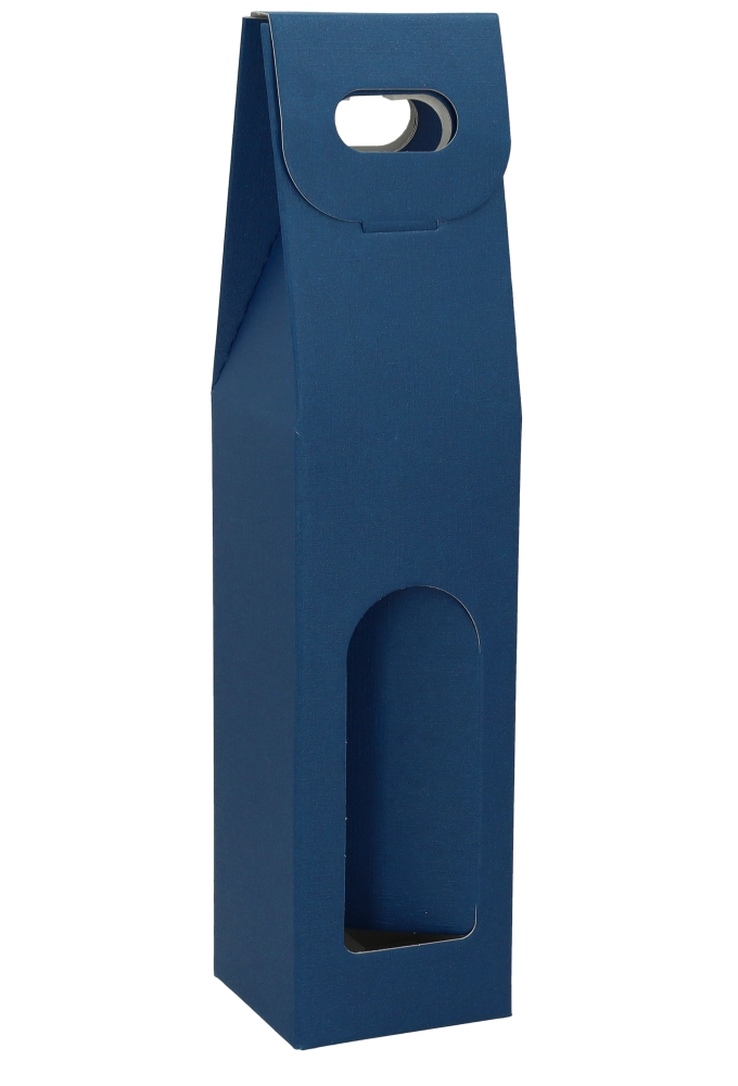 Luxe Wijndozen Vigo Blauw & Venster 1 fles 9x9x38.5cm 10stuks