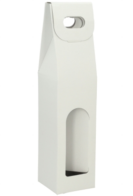 Luxe Wijndozen Vigo Wit & Venster 1 fles 9x9x38.5cm 10stuks