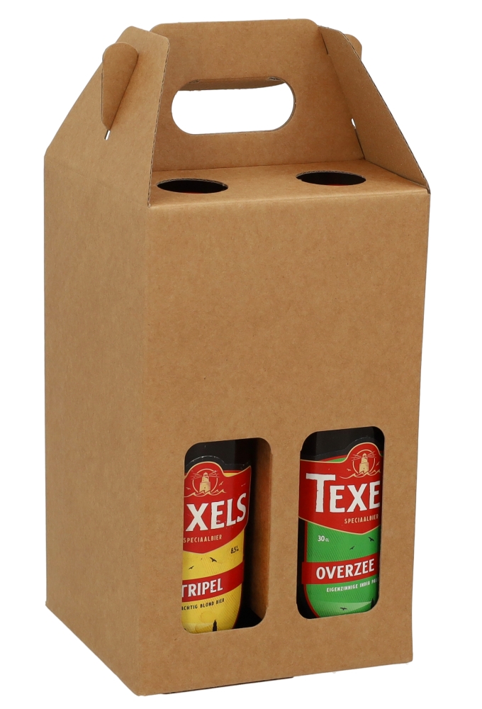 Bierverpakking Draagdoos Munich Kraft voor 4 flesjes 33cl 10stuks