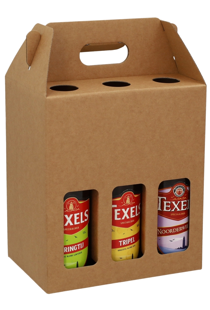 Bierverpakking Draagdoos Munich Kraft voor 6 flesjes 33cl 10stuks