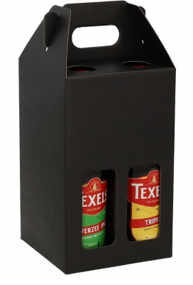 Bierverpakking Draagdoos Munich Zwart voor 4 flesjes 33cl 10stuks Bierverpakking Draagdoos Munich Zwart voor 4 flesjes 33cl 10stuks
