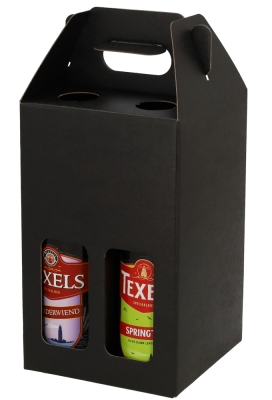 Bierverpakking Draagdoos Munich Zwart voor 4 flesjes 33cl 10stuks Bierverpakking Draagdoos Munich Zwart voor 4 flesjes 33cl 10stuks
