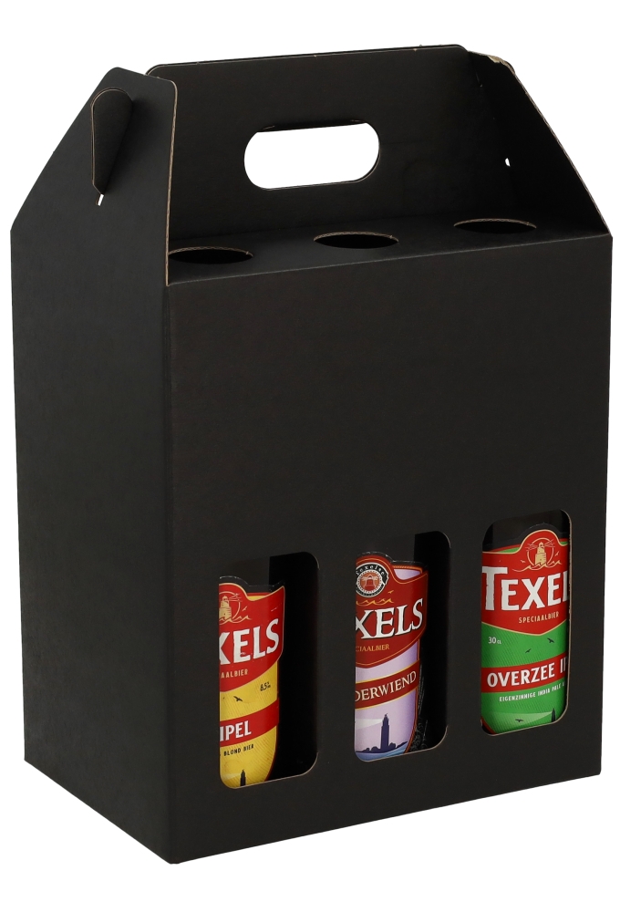Bierverpakking Draagdoos Munich Zwart voor 6 flesjes 33cl 10stuks Bierverpakking Draagdoos Munich Zwart voor 6 flesjes 33cl 10stuks