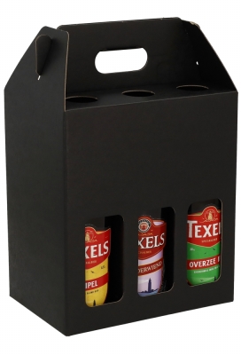 Bierverpakking Draagdoos Munich Zwart voor 6 flesjes 33cl 10stuks Bierverpakking Draagdoos Munich Zwart voor 6 flesjes 33cl 10stuks