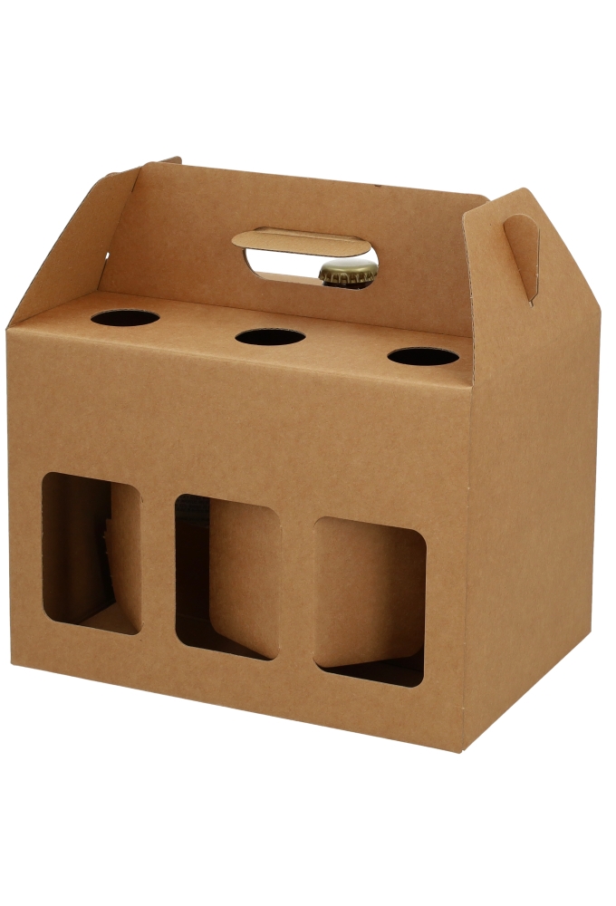 Bierverpakking Draagdoos Munich Kraft voor 6 flesjes Dik Buik 10stuks