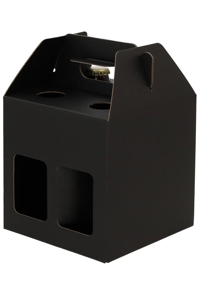 Bierverpakking Draagdoos Munich Zwart voor 4 flesjes Dik Buik 10stuks