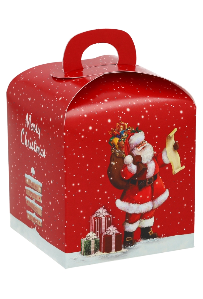 Geschenkdoosje Merry Christmas Kerstman Rood 10x10x10cm 10stuks Geschenkdoosje Merry Christmas Kerstman Rood 10x10x10cm 10stuks