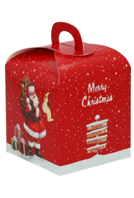 Geschenkdoosje Merry Christmas Kerstman Rood 10x10x10cm 10stuks Geschenkdoosje Merry Christmas Kerstman Rood 10x10x10cm 10stuks