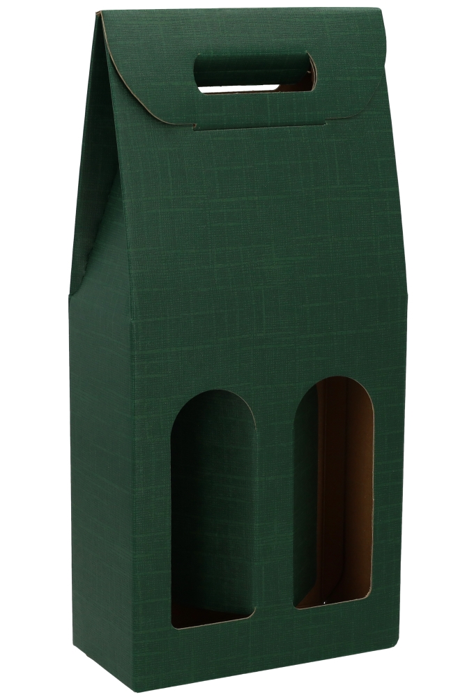 Luxe Wijndozen Vigo Groen voor 2 fles 18x9x38.5cm 30stuks