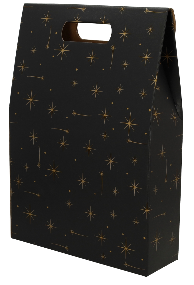 Luxe Wijndozen Vigo Zwart Stars voor 3 fles 27x9x38.5cm 30stuks
