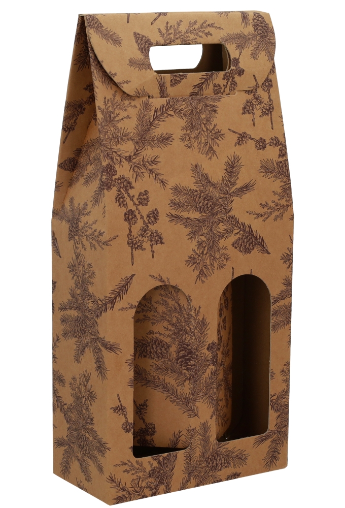 Luxe Wijndozen Vigo Kersttak voor 2 fles 18x9x38.5cm 30stuks