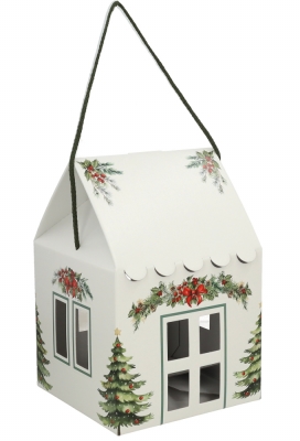 Geschenkdoos Huisje Christmastree & Koord 20x20x18cm 40stuks
