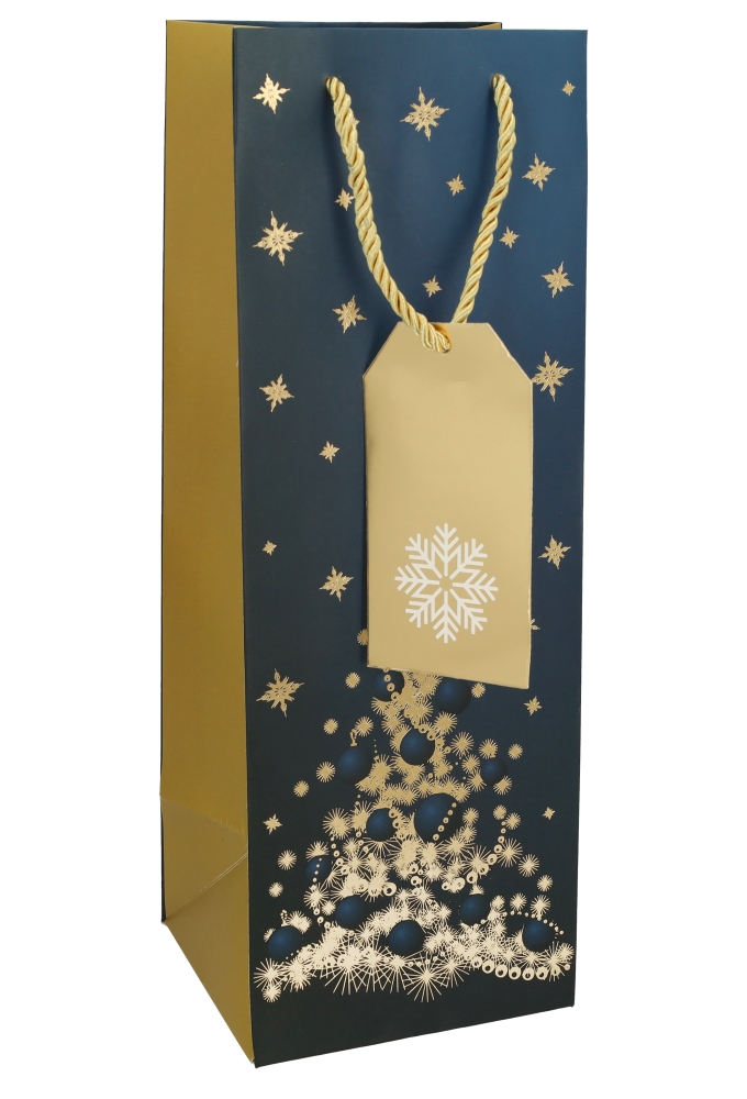 Kerst Wijntasjes 1 Fles Lighting Christmas Tree 12.5x12x36.5cm 10stuks