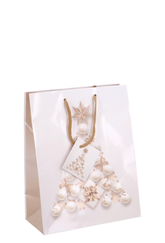 Kersttasjes Medium Golden Tree 18x10x23cm 11stuks