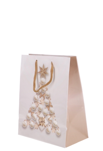 Kersttasjes Medium Golden Tree 18x10x23cm 11stuks
